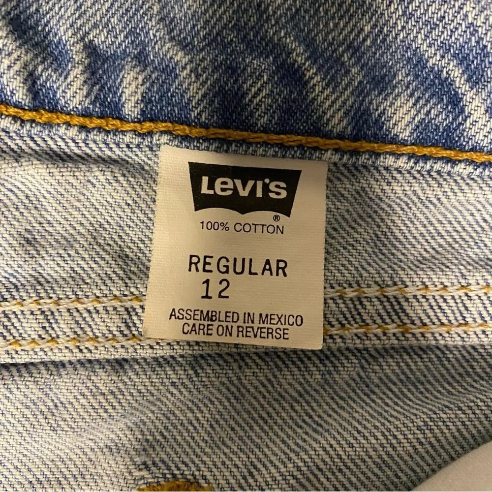 Vintage Levi’s 1997 Paisley Trim High Rise Jeans Girls 12 Orange Tab